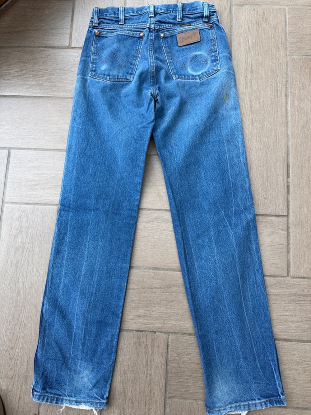 Wrangler Vintage Men's Blue Straight-Leg Denim Jeans 29x34